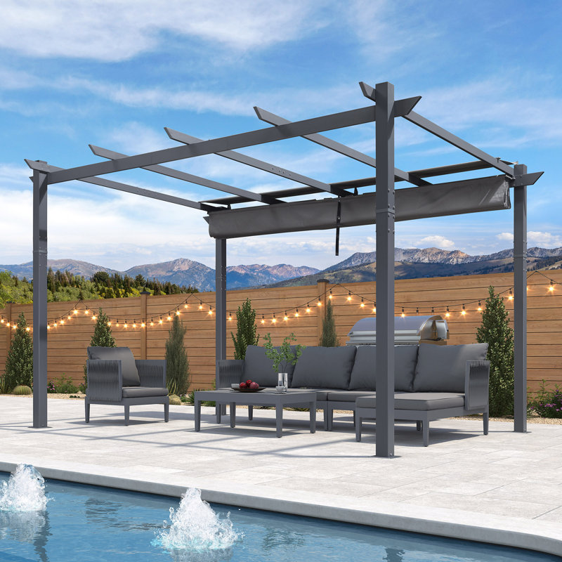 4m x 3m Aluminum Pergola, Grey