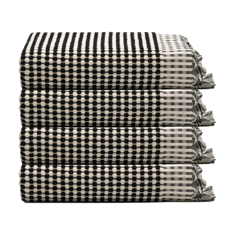 Ensemble de serviettes essuie-mains Dots, Black