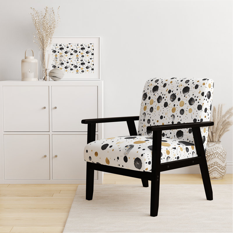 Chaise rembourrée Modern, Accoudoirs carrés noirs