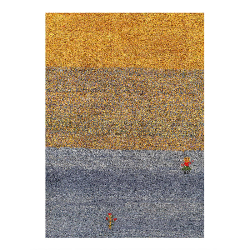 Canvello Gold And Blue Gabbeh Design Rug - 6' X 9'