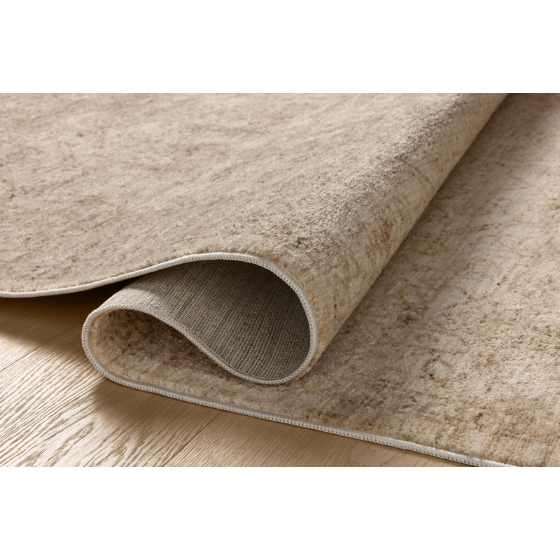 Tapis taupe / os Bungalow Rose Allysan, Carré 1 pi 6 po