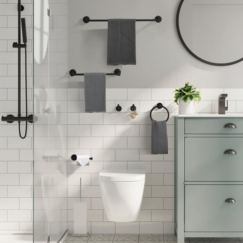Ensemble de quincaillerie de salle de bain 6 pièces, Gris