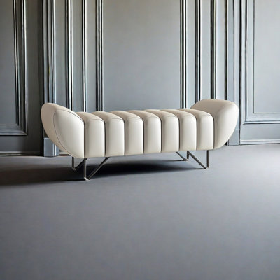 Banc rembourré en cuir Tatelynn