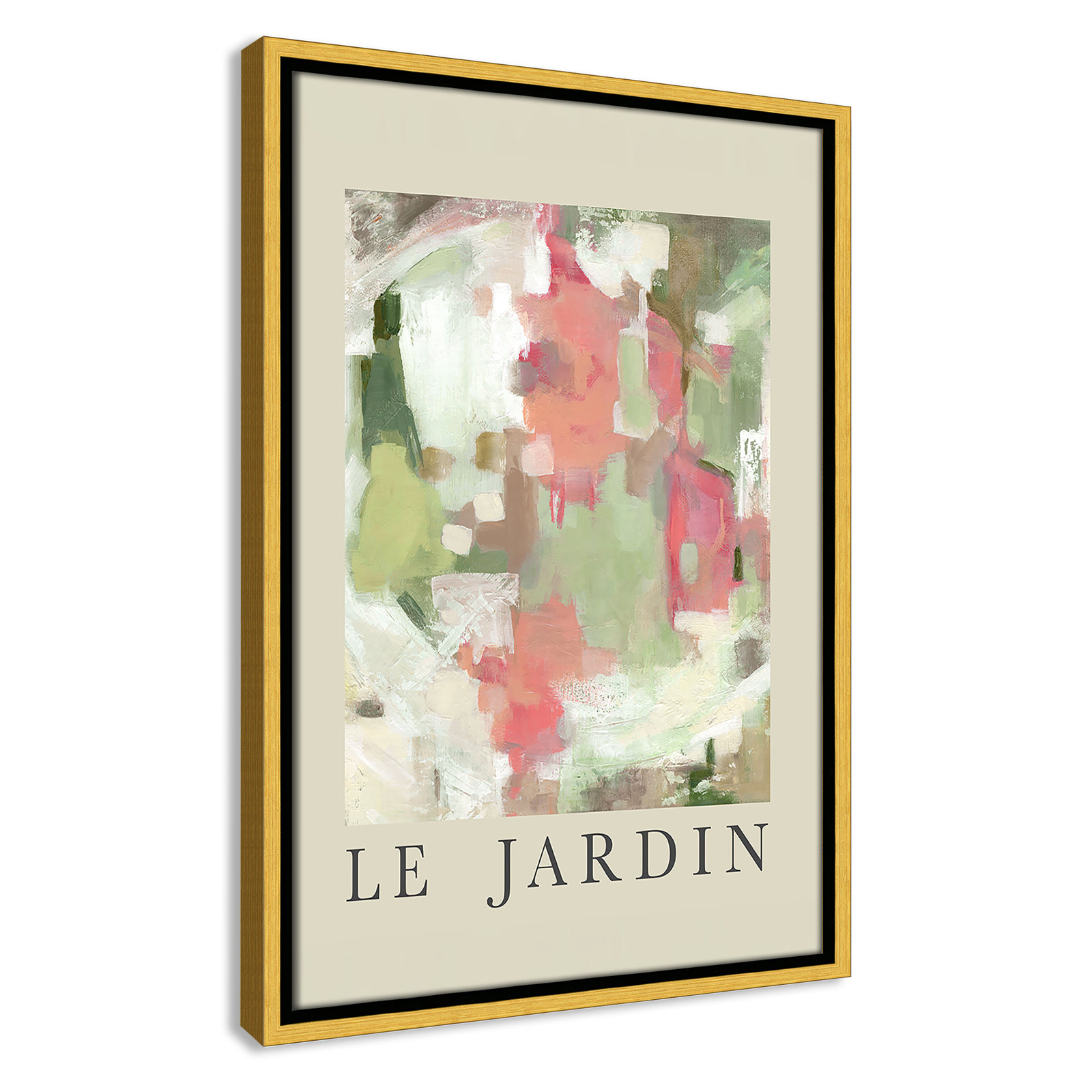 Riya "Le Jardin" Print by Carol Robinson, Gold Floater Frame, No, 19.5" H x 13.5" W x 2" D