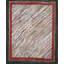 Artistic Wavy Chevron Design Antique American Folk Art Area Rug