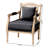 Canley French Provincial Grey Fabric Whitewashed Mahogany Wood Armchair