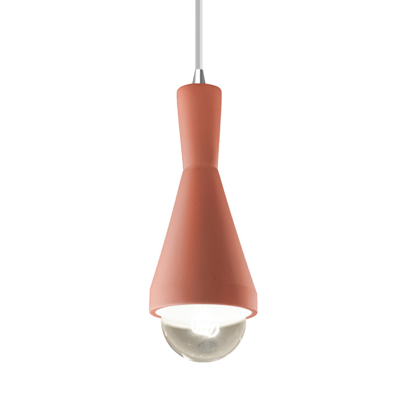 Luminaire suspendu 1 lumière avec détails en métal Breeona, Marbre agate / chrome poli, Rosé brillant