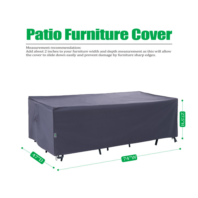 Premium Waterproof Outdoor Patio Rectangular Table Cover: Latest Rip-Stop Fabric, 3-Year Warranty, Gray