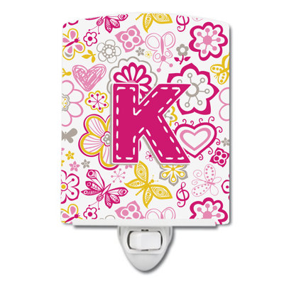 Flowers and Butterflies Ceramic Night Light
