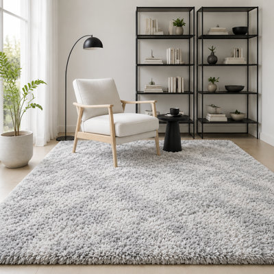 Soft Shaggy Area Rug, Multiple Sizes Grey Fluffy Carpet for Living Room Bedroom, Plush Fuzzy Rugs for Home Decor, Halloween Christmas Seasonal & Daily Use, Non-Slip Cozy Floor Mat