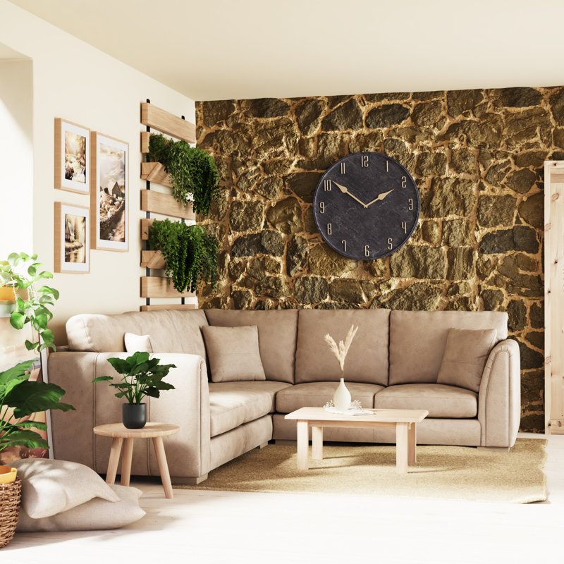 Bablu 5 Seater Faux Leather Corner Sofa , Mink