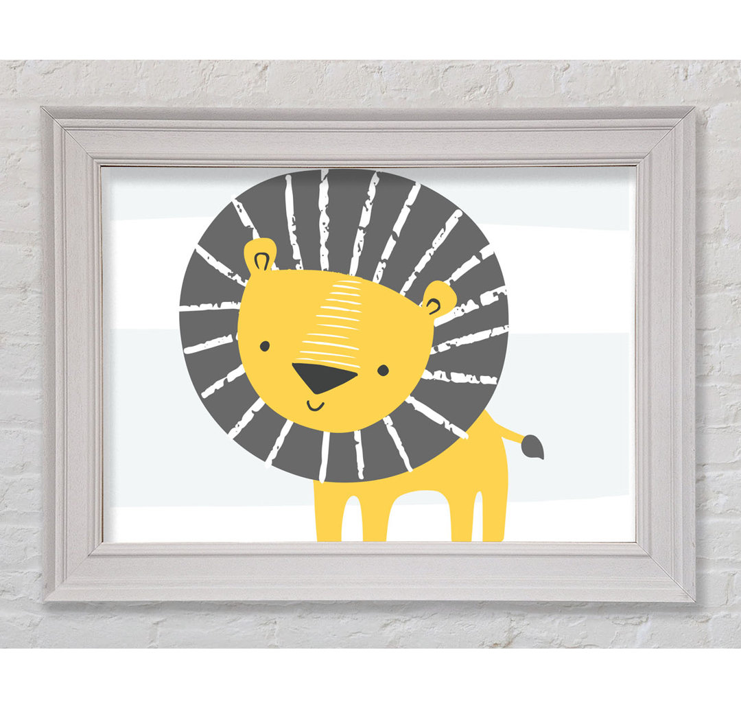 Lion In Stripes Gerahmter Druck