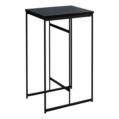 Dining Table, 32" Rectangular, Counter Height, Small, Laminate Top, Kitchen, Black Laminate, Black Metal, Contemporary, Modern
