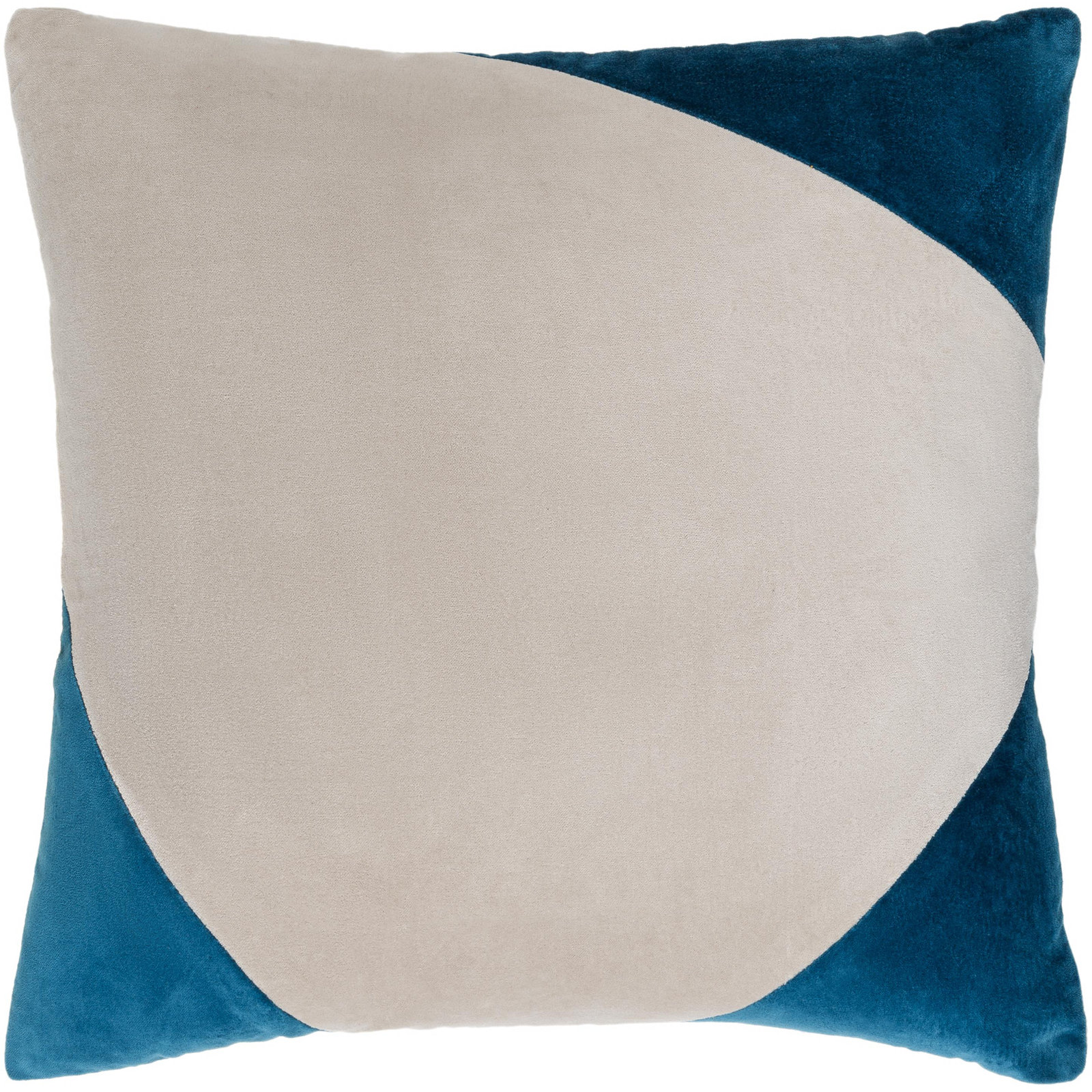 Denny Cotton Pillow Cover, 22" x 22", Down, Navy Blue