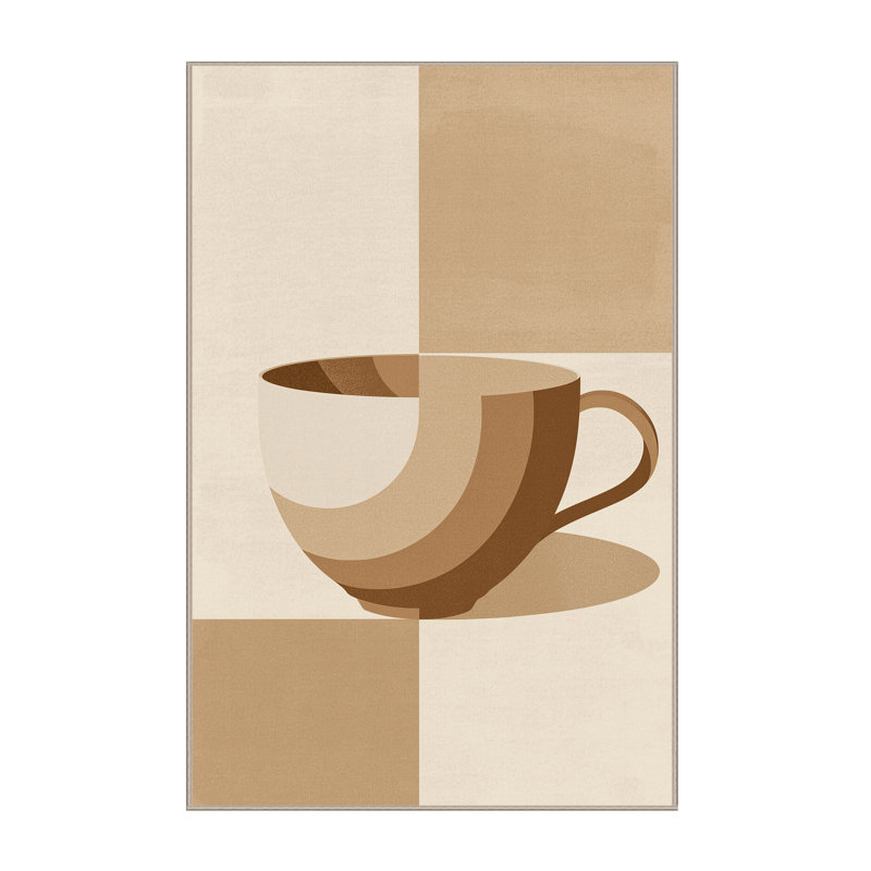 Tapis beige moelleux pour aliments et boissons, 7 x 10