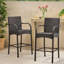(2) - Design moderne, cadre en métal, hauteur 45,82 po, mobilier d'extérieur 2 chaises, hauteur fer, style brun