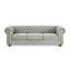 Canapé Chesterfield en lin capitonné 3 places