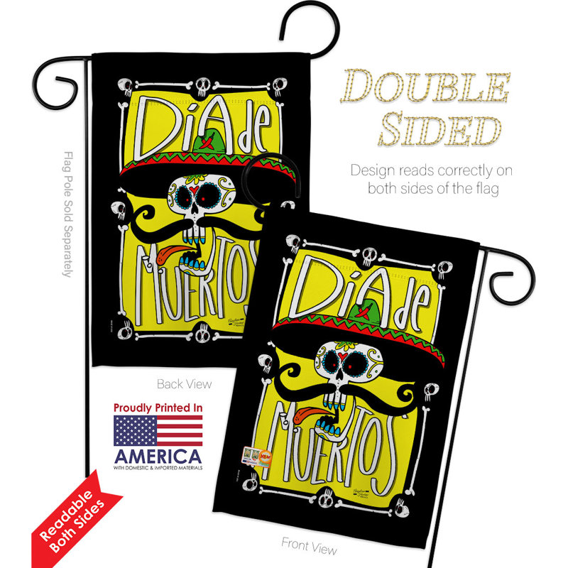 Double Sided 18.5'' H x 13'' W Polyester Day Of The Dead Flag Set
