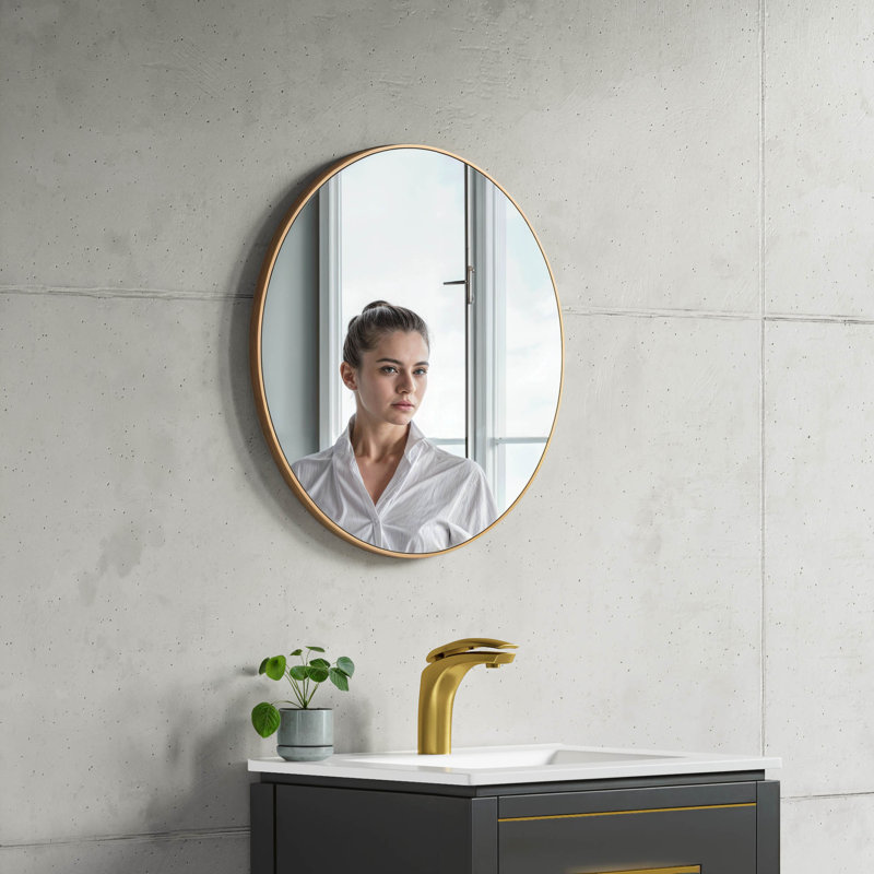 Cobin Metal Flat Wall Mirror, Gold