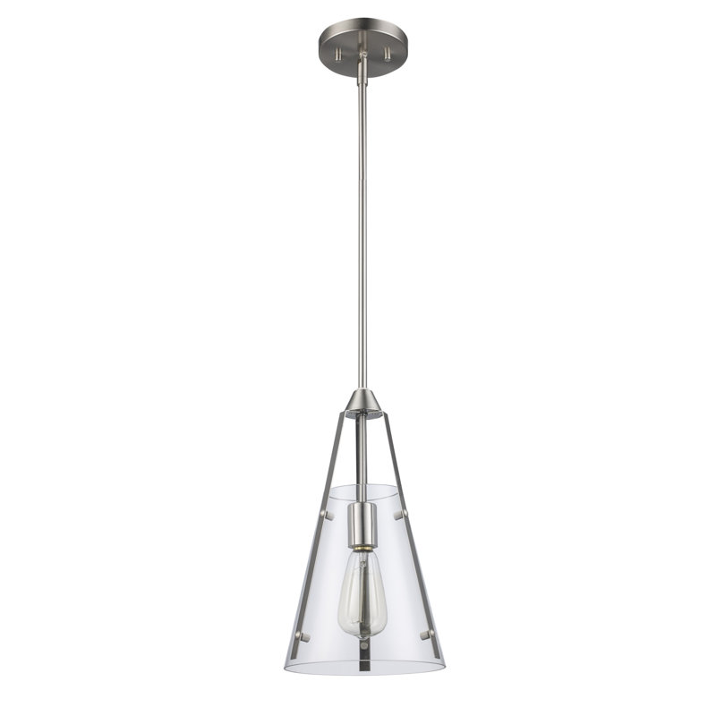 Waddells - Luminaire suspendu, Nickel brossé, H 11,5 po x l 18 po x P 11,5 po, 1