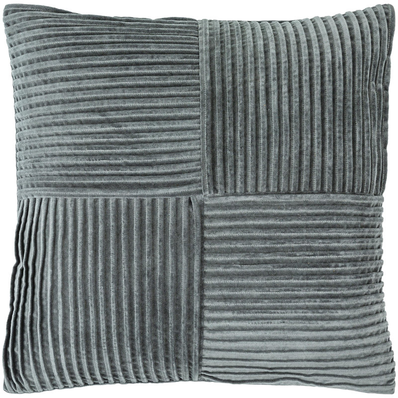 Housse et insert de coussin décoratif en coton Conrad, Sarcelle, H 18 po x l 18 po, Mélange de duvet