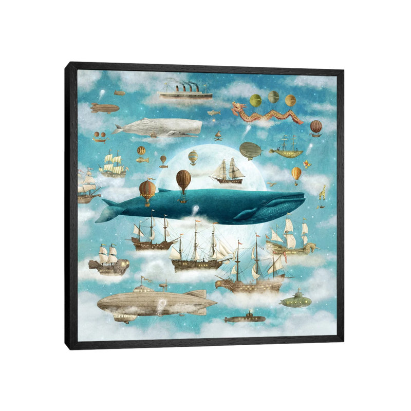 Ocean Meets Sky Square #3 by Terry Fan - Gallery-Wrapped Canvas Giclée on Canvas, Black Framed, 45.72 cm H x 45.72 cm W