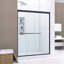 50 à 54 po X P 70 po Porte de douche coulissante double H, verre trempé 1/4 po avec finition noir mat-126488460