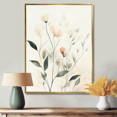 Soft Botanical Breeze I - Décoration murale en toile botanique verte