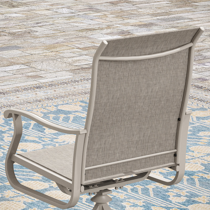 Fauteuil de salle à manger d'extérieur Beidleman, Crème
