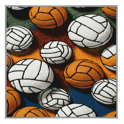Washable Volleyball Sports Area Rug