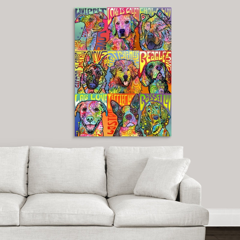 « neuf of dogs », reproduction sur toile, H 40 po x l 30 po x P 1,25 po