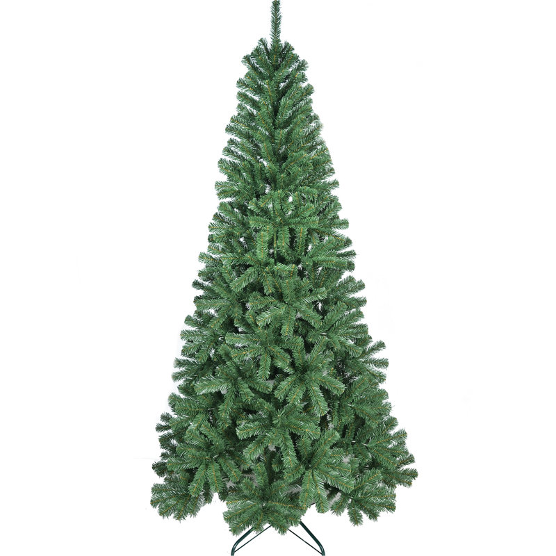 Arbre de Noël artificiel de 8 pi avec 1136 pointes denses, branches articulées pour tracas - installation, support en métal robuste pour petites pièces et structure festive compacte et festive facile à installer