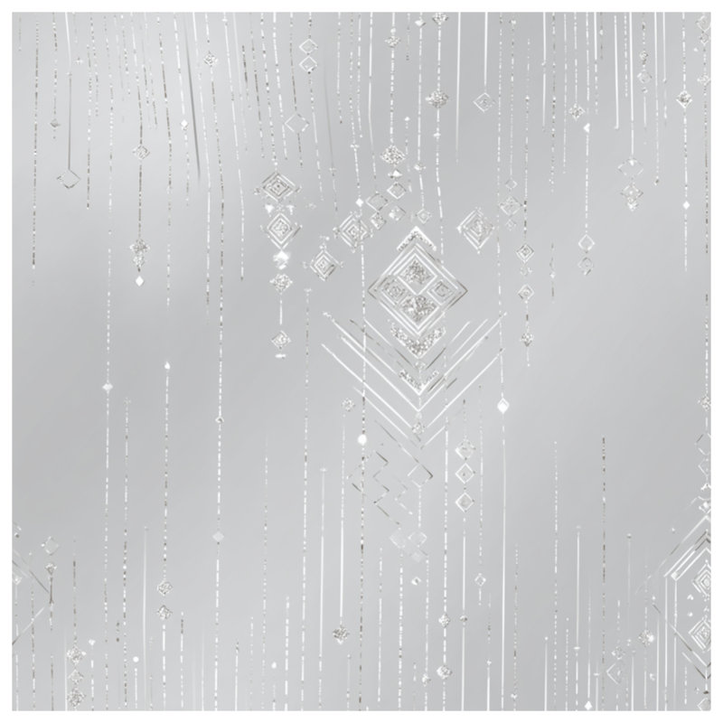 Rideau de douche à formes géométriques - Décoration de salle de bain abstraite Art déco, 70in W x 84in H