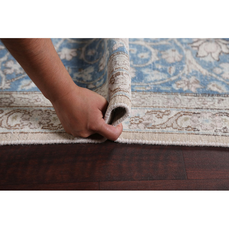 Tapis persan Kerman patiné noué à la main 9 x 12