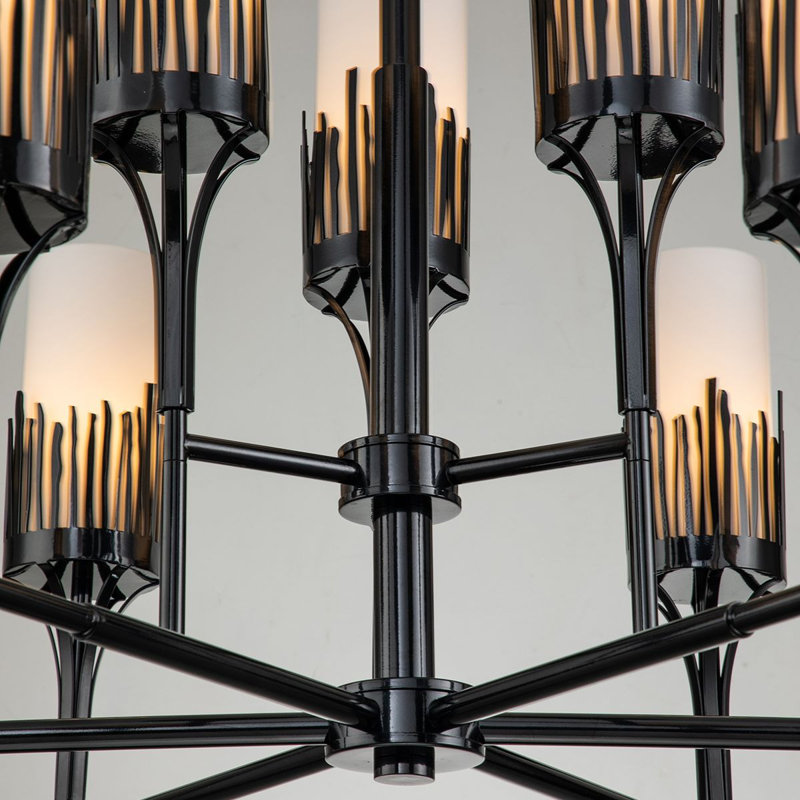 Sawgrass 9 - Light Unique Classic Chandelier, Matte Black