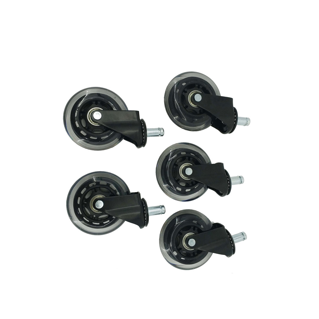 Office Chair 3 Inch Castors Wheels Replacement Rubber PU Chair Casters for Hardwood Floors FixtureDisplays