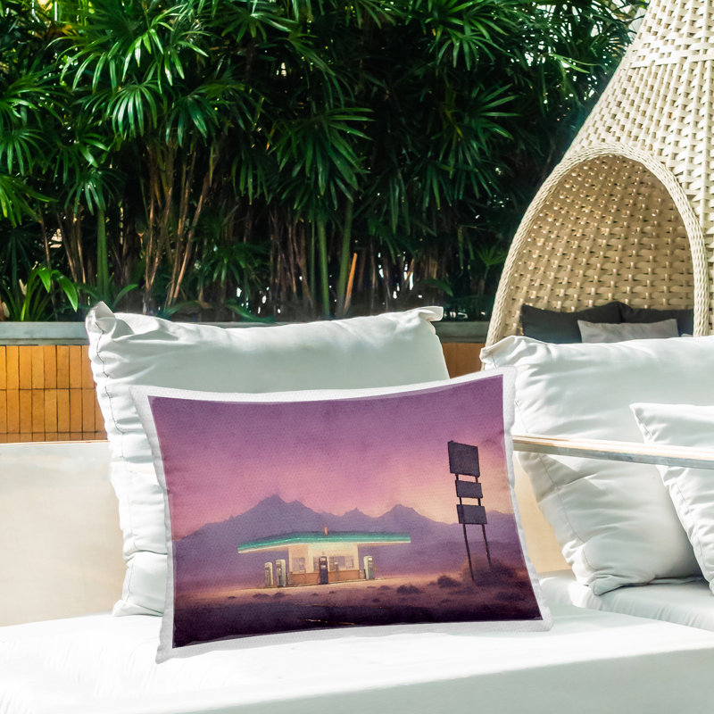 Coussin d'extérieur imprimé Desert Station par Noah Bay