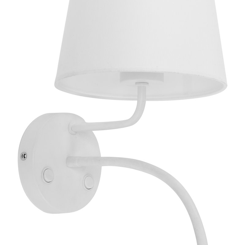 Vangilder 2-Light Dimmable White Armed Sconce