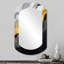 Gold And Black Marble Essence V - Abstract Marble Modern Wall Mirror In Asymmetrical Shapes-107247646