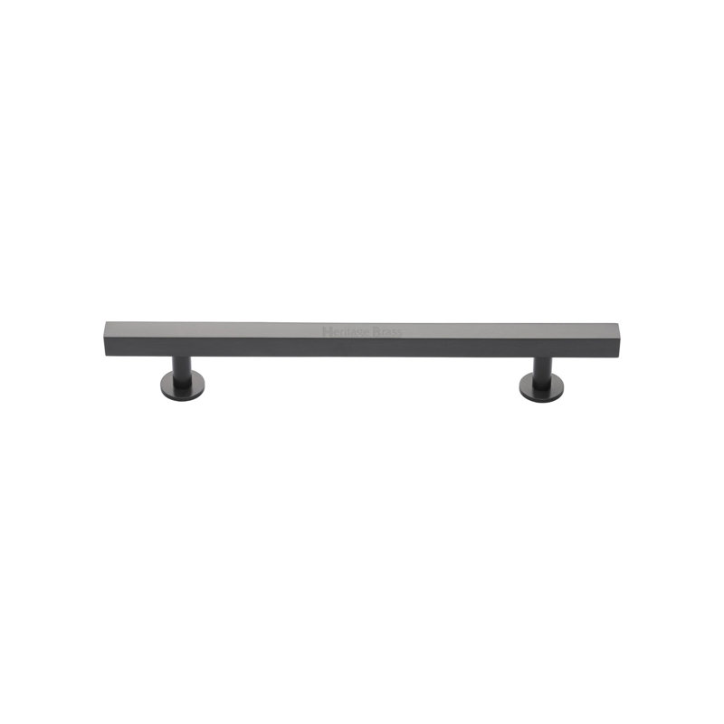 Heritage Brass Heritage Cabinet Pull Square Design with Footings, Matt Bronze, 12.8cm