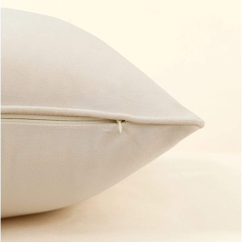Coussin en velours Mira, Crème