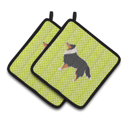 East Urban Home Gingham Polyester Potholder Set