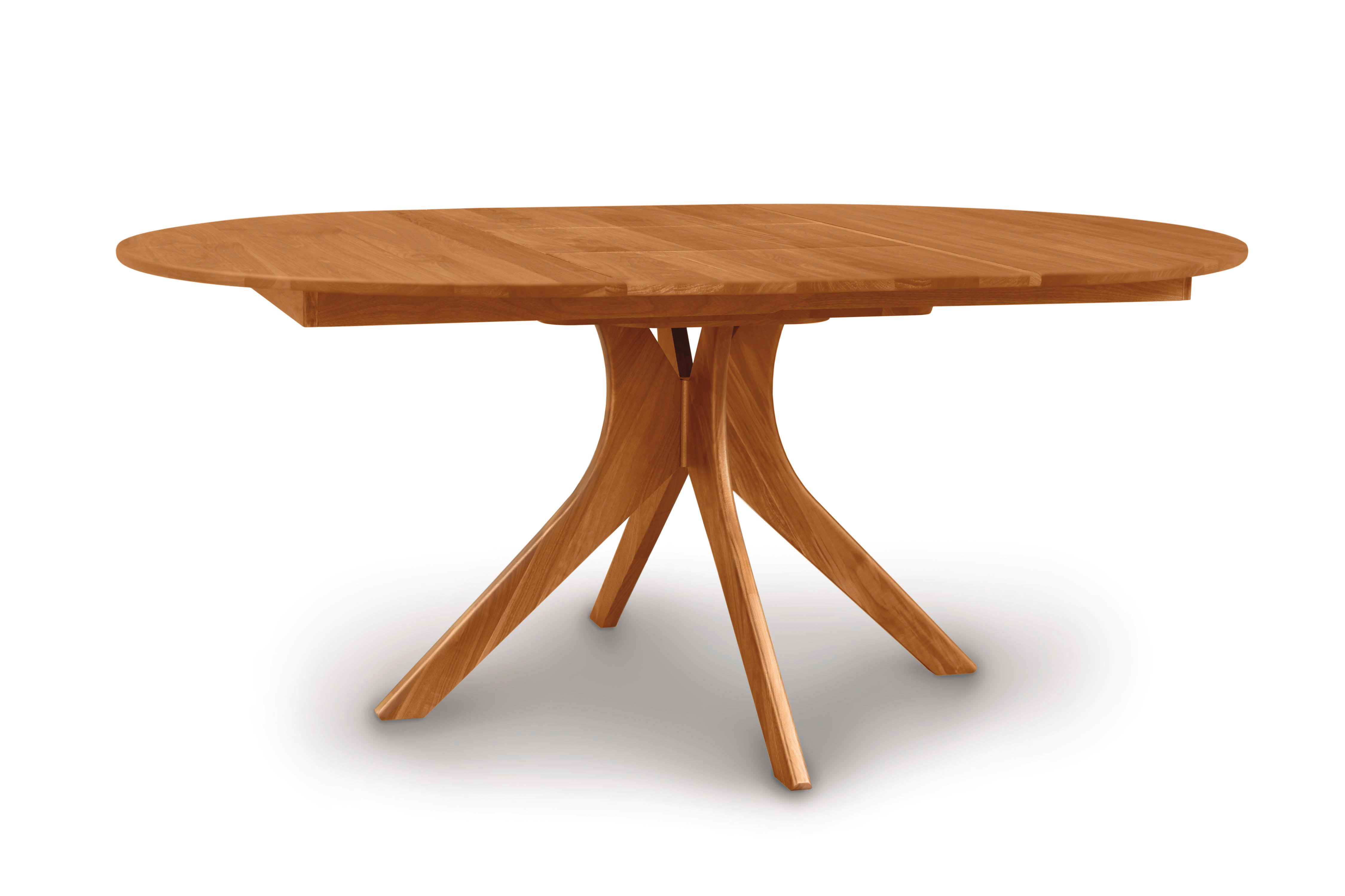 Round X leg dining table (120cm: 6 seater) oak smoke stain 