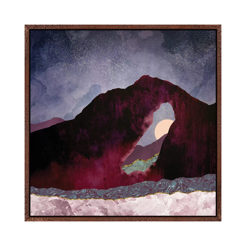 Desert Perspective - Print on Canvas, 93.98 cm H x 93.98 cm W, Brown Framed