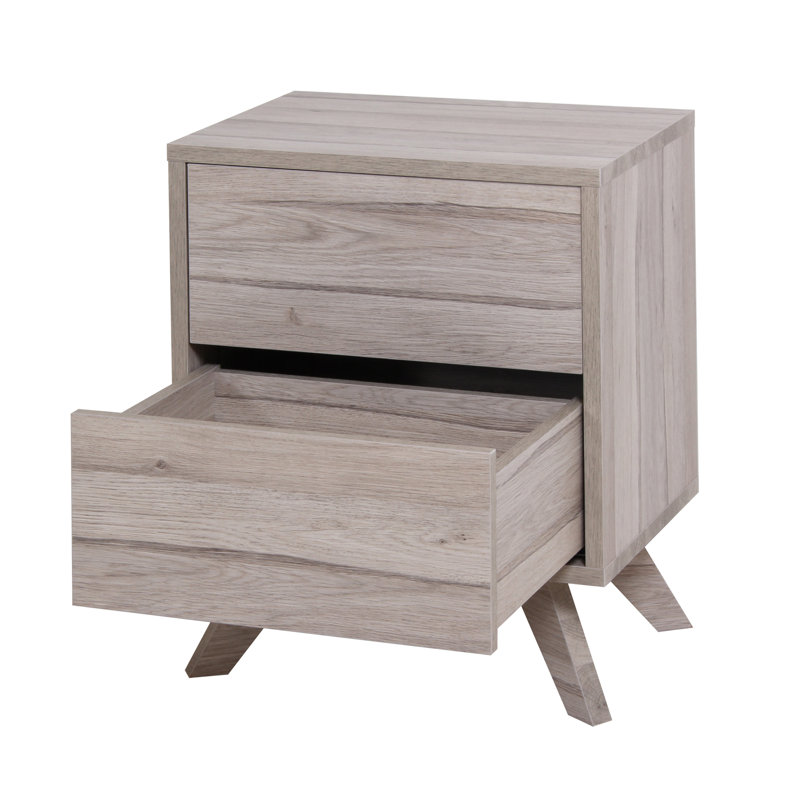 48cm W Manufactured Wood Bedside Table, Oak