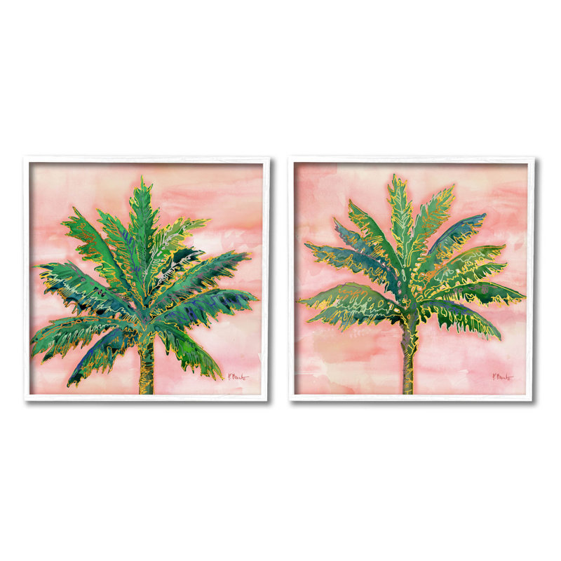 «Tropical Palm Trees», ensemble d'art giclée encadrée par Paul Brent, H 12 po x l 12 po x P 1,5 po