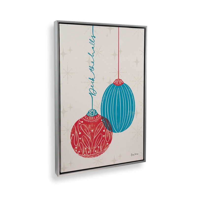 «Elegant Holiday Ornaments I», reproduction sur toile, Cadre argenté, H 18,75 po x l 12,75 po x P 1,75 po