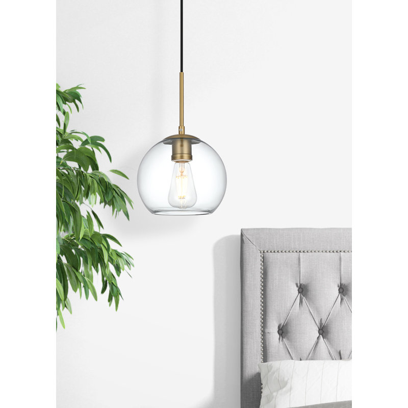 Snead 1 - Light Single Globe Pendant, Clear, 68" H x 7.9" W x 7.9" D, Gold