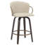 Tabouret de comptoir 26 po avec pivot en similicuir, bois et métal Deschenes-612540513