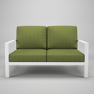 Chatwin Metal Outdoor Loveseat With Sunbrella Cushion by Birch Lane